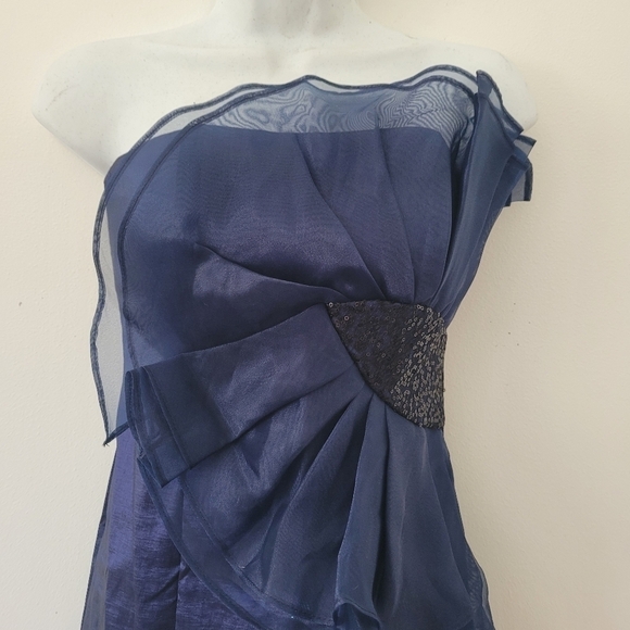 Vintage 90's Betsy & Adam Strapless Mini Dress Party Cocktail Dress Sweethearth - Picture 5 of 13